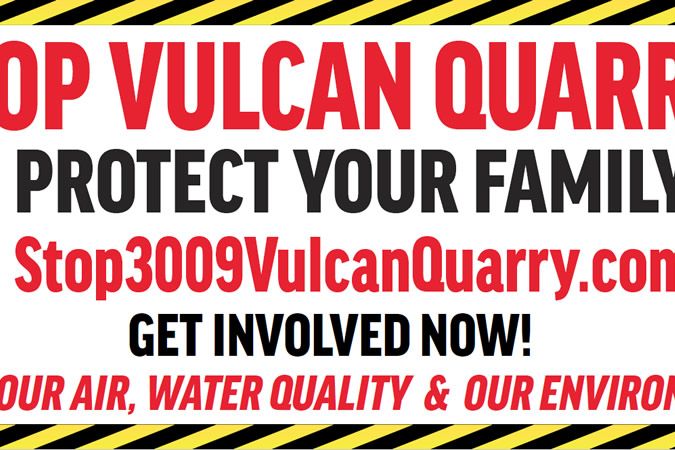 4 x 8 Stop Vulcan Quarry Yard Sign. Comal County, Bulverde, New Braunfels, Garden Ridge, Spring Branch.