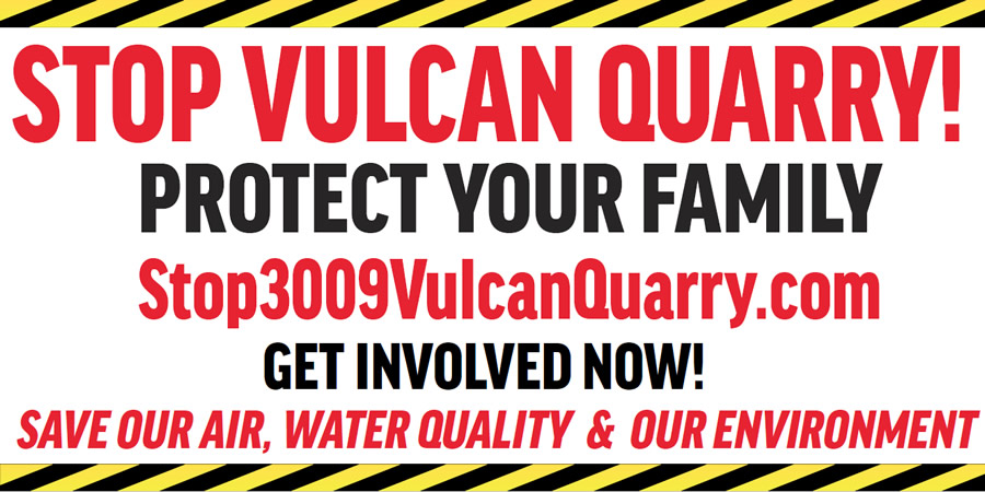 4 x 8 Stop Vulcan Quarry Yard Sign. Comal County, Bulverde, New Braunfels, Garden Ridge, Spring Branch.