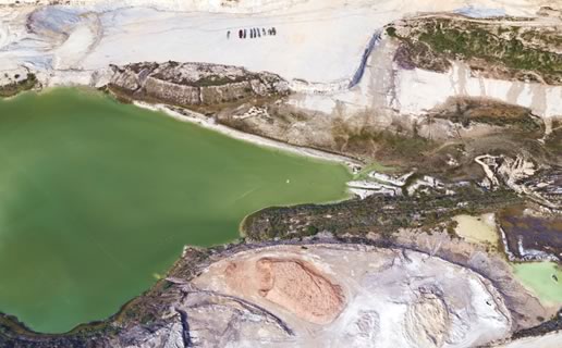 Polluted water at site of rock quarry near Comal County