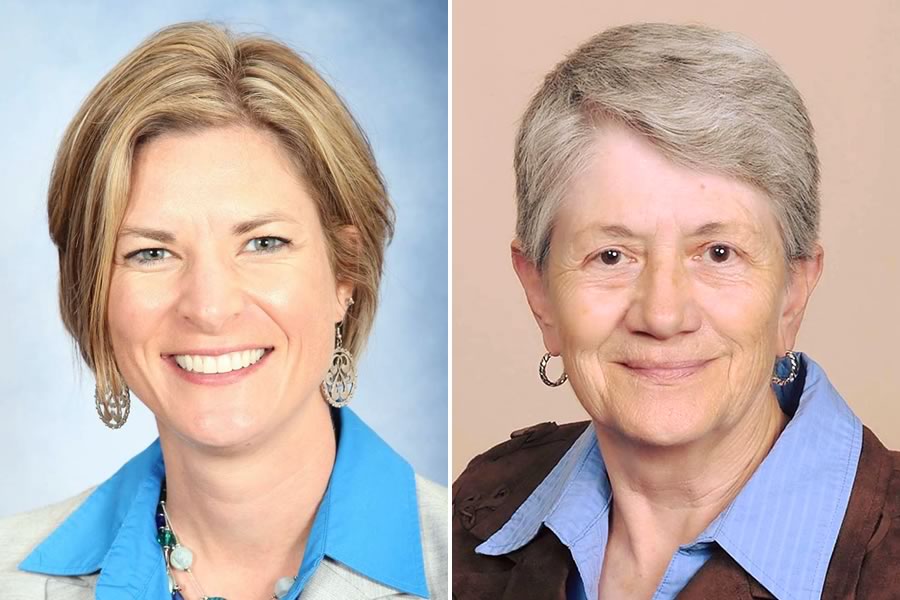 Candidates for Comal County Commissioner, Precinct 4: Jen Crownover (L) and Dorothy Carroll (R)