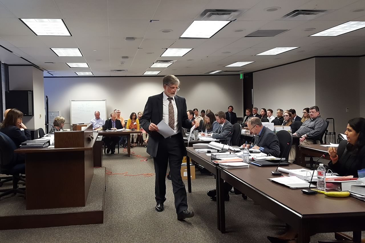 Attorney David Frederick at contested case hearing against Vulcan Materials, June 10, 2019