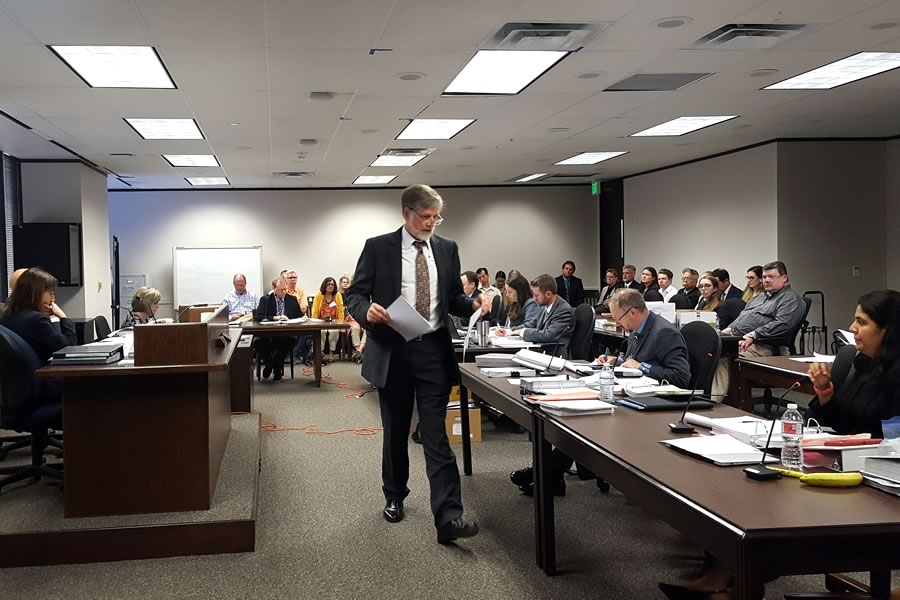 Attorney David Frederick at contested case hearing against Vulcan Construction Materials, Austin, Texas (June 10, 2019)