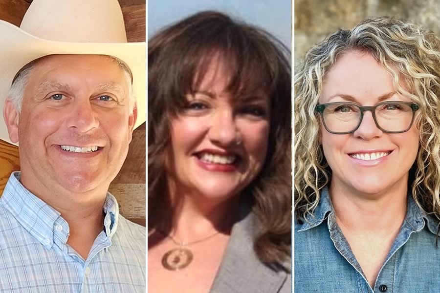 2024 Primary candidates for Comal County Commissioner, Precinct 1: Doug Leecock (left), Julie Sanders (center), Joyce Yannuzzi (right)